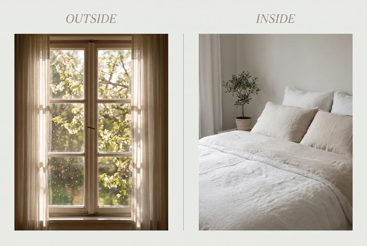 Pollen is outside and seasonal; dust mites are inside and year-round
