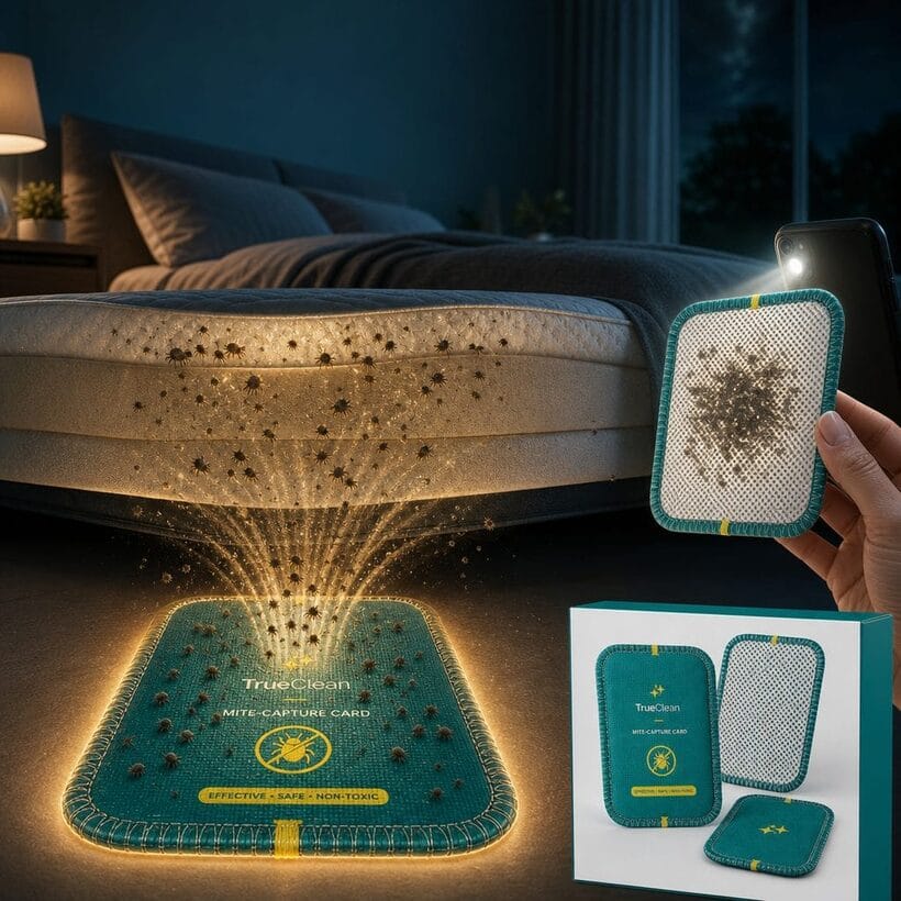 How the CaptureCard lure and adhesive core pull dust mites out