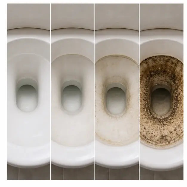 thumbnail — time-lapse style image: clean bowl → faint ring → visible ring → dark ring, four frames in one composite.