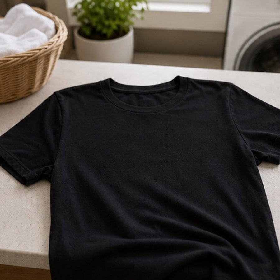 Clean black shirt with no pet hair after washing